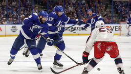 12 апреля. Тампа. "Тампа-Бэй" - "Коламбус" - 1:5. Никита Кучеров не выдержал и получил удаление в этой игре.