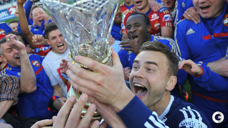 15 мая 2014 года. Химки. ЦСКА - "Локомотив" - 1:0. Победив железнодороников, армейцы стали чемпионами России.