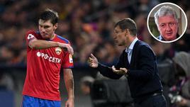 Защитник ЦСКА Кирилл Набабкин и главный тренер команды Виктор Гончаренко.