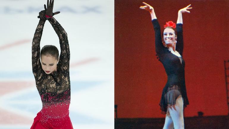 Алина Загитова и Майя Плисецкая в образе Кармен. Алина Загитова и Майя Плисецкая в образе Кармен.