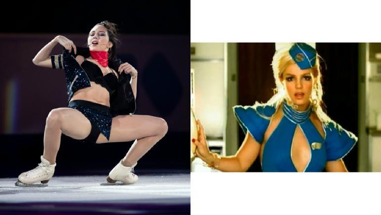 Елизавета Туктамышева и Бритни Спирс в образе стюардесс. Елизавета Туктамышева и Бритни Спирс в образе стюардесс.