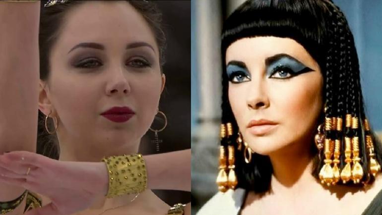 Елизавета Туктамышева и Софи Лорен в образе Клеопатры. Елизавета Туктамышева и Софи Лорен в образе Клеопатры.