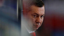 4 мая. Брно. Россия - Финляндия - 1:3. Главный тренер сборной России Илья Воробьев.