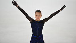 23 ноября 2018 года. Москва. Камила Валиева во время выступления.