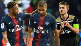 Неймар (слева), Кильян Мбаппе и Маттейс де Лигт.
