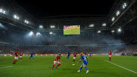 25 августа 2018 года. Москва. "Открытие Арена". "Спартак" - "Динамо" - 2:1. Красно-белые по итогам чемпионата стали только третьими по средней посещаемости, а "Динамо" в конце сезона наконец-то вернулось в Петровский парк и собрало аншлаг.