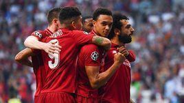 1 июня. Мадрид. "Тоттенхэм" - "Ливерпуль" - 0:2. 2-я минута. "Красные" празднуют первый гол.