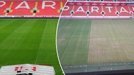 Поле стадиона "Открытие Арена" (до и после концерта).