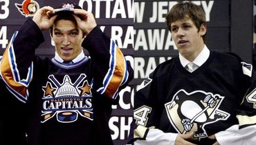 2004 год. Александр Овечкин и Евгений Малкин на драфте НХЛ.