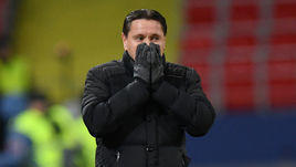 8 декабря 2018 года. Москва. ЦСКА - "Енисей" - 2:1. Дмитрий Аленичев после второго забитого армейцами гола.