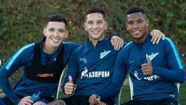 Легионеры "Зенита" Матиас Краневиттер, Себастьян Дриусси и Вильмар Барриос (слева направо).