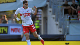 4 июля. Пеллау. "Спартак" - "Краснодар" - 1:2. Зелимхан Бакаев празднует забитый мяч.