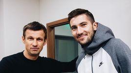 Главный тренер "Зенита" Сергей Семак и новичок команды Алексей Сутормин.