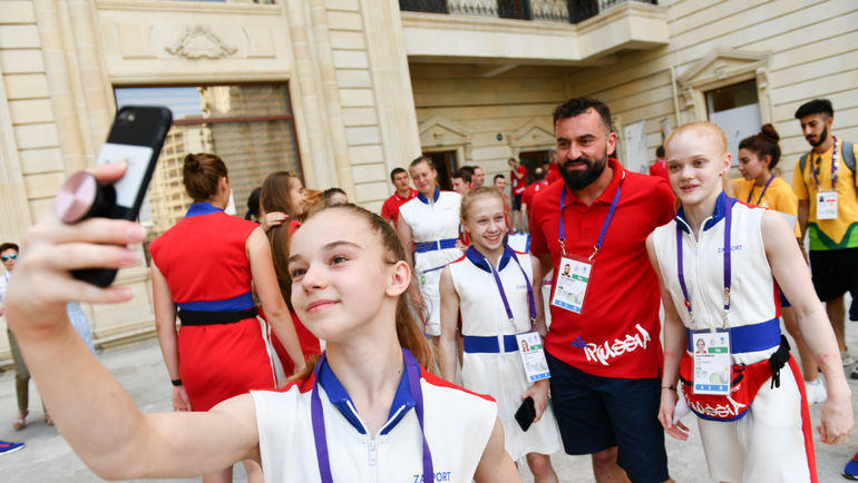 Сборная России в олимпийской деревне в Баку. Фото Наталья Пахаленко, ОКР Сборная России в олимпийской деревне в Баку. Фото Наталья Пахаленко, ОКР