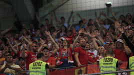 20 июля. Ростов-на-Дону. "Ростов" - "Спартак" - 2:2. Болельщики гостей на секторе.