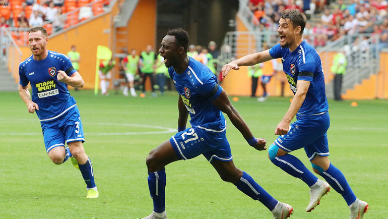 Седрик Гогуа празднует гол в ворота «Спартака». Фото ФК «Тамбов» Седрик Гогуа празднует гол в ворота «Спартака». Фото ФК «Тамбов»