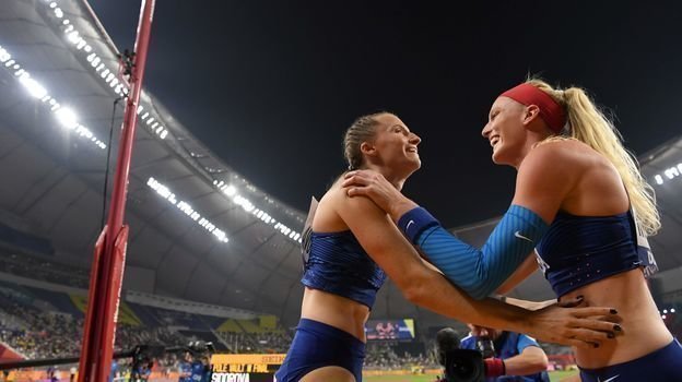 29 сентября. Доха. Анжелика Сидорова и Сэнди Моррис. Фото AFP 29 сентября. Доха. Анжелика Сидорова и Сэнди Моррис. Фото AFP