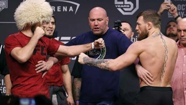 Хабиб Нурмагомедов и Конор Макгрегор лицом к лицу.