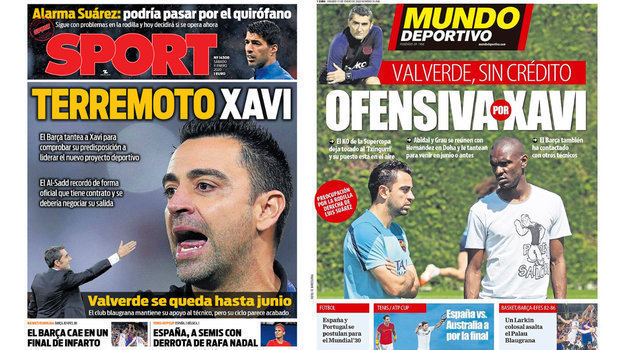 Тема тренера «Барселоны» — главная в субботних испанских газетах. Тема тренера «Барселоны» — главная в субботних испанских газетах.