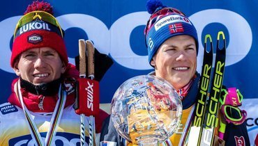 Александр Большунов и Йоханнес Клебо.