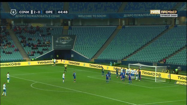 Эпизод матча 22-го тура чемпионата России «Сочи» — «Краснодар» — 2:0. Эпизод матча 22-го тура чемпионата России «Сочи» — «Краснодар» — 2:0.