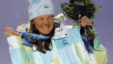 Петра Майдич на церемонии награждения.