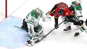 НХЛ, плей-офф, Даллас — Калгари — 2:1, обзор матча, как сыграл вратарь Антон Худобин