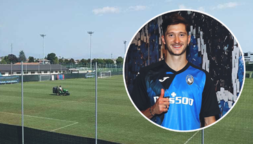 Алексей Миранчук и вид на базу клуба из Бергамо.