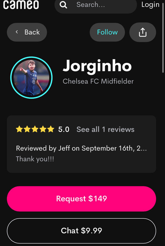 Профиль Жоржинью на Cameo. Профиль Жоржинью на Cameo.