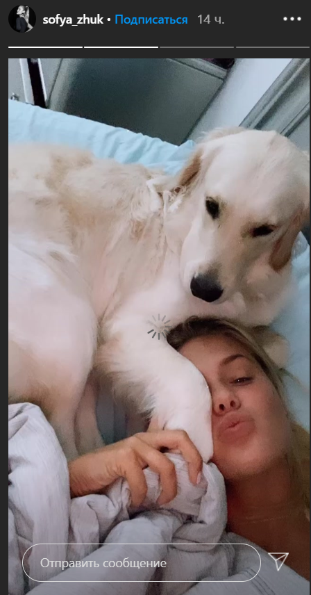 Софья Жук и ее пес. Фото https://www.instagram.com Софья Жук и ее пес. Фото https://www.instagram.com