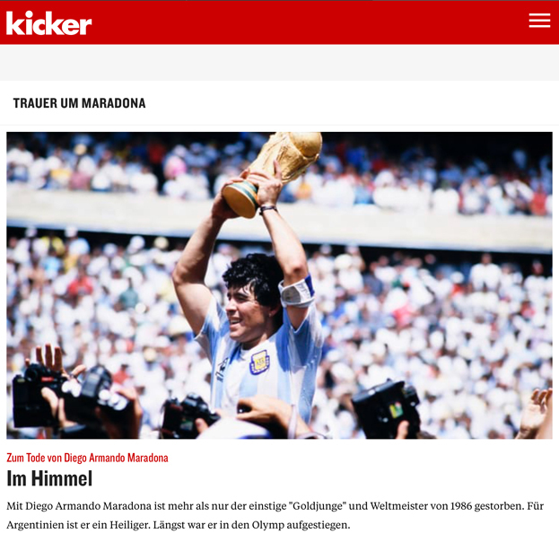 Зарубежные СМИ - о смерти Диего Марадоны. Зарубежные СМИ - о смерти Диего Марадоны.