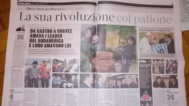 Итальянские СМИ - о смерти Диего Марадоны. Итальянские СМИ - о смерти Диего Марадоны.