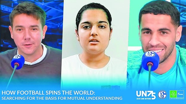 Юные послы программы и представители ФК «Шальке 04» провели телемост: «Как футбол движет миром: поиск основы для взаимопонимания». Фото media.footballforfriendship.com Юные послы программы и представители ФК «Шальке 04» провели телемост: «Как футбол движет миром: поиск основы для взаимопонимания». Фото media.footballforfriendship.com