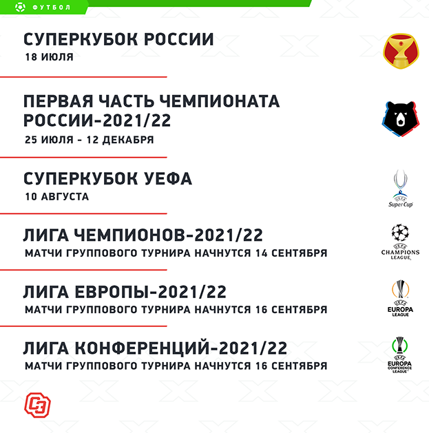 Даты сезона-2021/22. Даты сезона-2021/22.