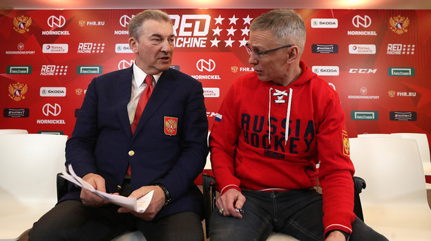 Владислав Третьяк и Игорь Ларионов. Фото Юрий Кузьмин, ФХР Владислав Третьяк и Игорь Ларионов. Фото Юрий Кузьмин, ФХР