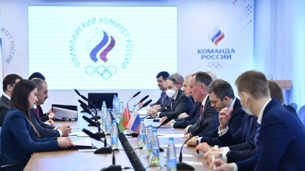 Встреча между руководителями НОК Беларуси, Олимпийского комитета России и Минспорта России. Фото ОКР Встреча между руководителями НОК Беларуси, Олимпийского комитета России и Минспорта России. Фото ОКР