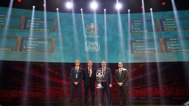Результаты жеребьевки финального турнира Евро-2020. Фото AFP Результаты жеребьевки финального турнира Евро-2020. Фото AFP
