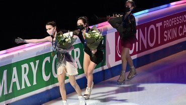 26 марта. Стокгольм. Анна Щербакова, Елизавета Туктамышева и Александра Трусова.