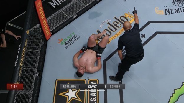 Скриншот боя Романов - Эспино. Скриншот боя Романов - Эспино.