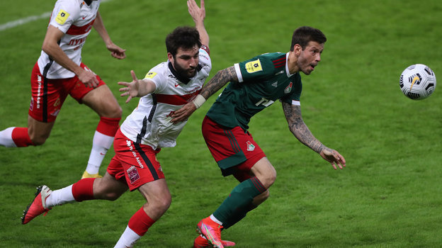 11 апреля. Москва. «Локомотив» — «Спартак» — 2:0. Георгий Джикия и Федор Смолов. Фото Александр Федоров, «СЭ» / Canon EOS-1D X Mark II 11 апреля. Москва. «Локомотив» — «Спартак» — 2:0. Георгий Джикия и Федор Смолов. Фото Александр Федоров, «СЭ» / Canon EOS-1D X Mark II