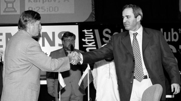 Анатолий Карпов и Гарри Каспаров. Фото Ефим Шаинский, - Анатолий Карпов и Гарри Каспаров. Фото Ефим Шаинский, -