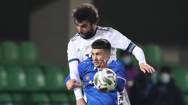 12 ноября 2020 года. Россия - Молдавия - 0:0. Георгий Джикия. Фото Константин Рыбин / РФС 12 ноября 2020 года. Россия - Молдавия - 0:0. Георгий Джикия. Фото Константин Рыбин / РФС