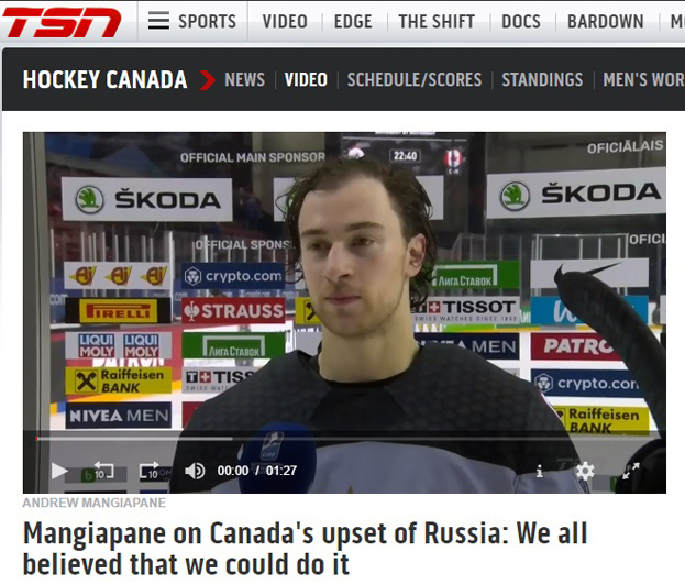 TSN — о матче Россия — Канада. TSN — о матче Россия — Канада.