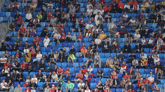 Болельщики сборной России на стадионе. Фото Reuters Болельщики сборной России на стадионе. Фото Reuters