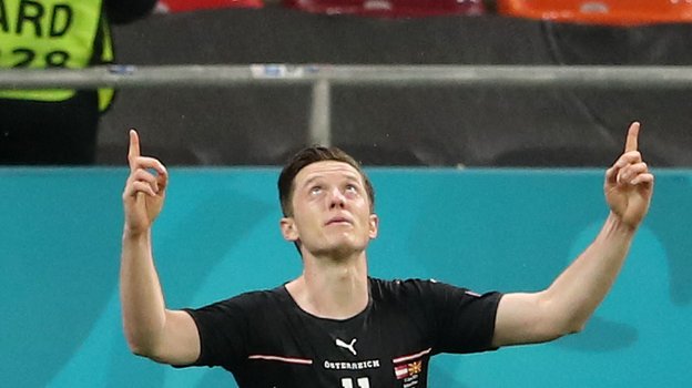 Нападающий сборной Австрии Михаэль Грегорич - автор 700-го гола в истории чемпионатов Европы. Фото AFP Нападающий сборной Австрии Михаэль Грегорич - автор 700-го гола в истории чемпионатов Европы. Фото AFP