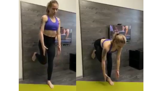 Наклоны с упором стопы в стену. Наклоны с упором стопы в стену.