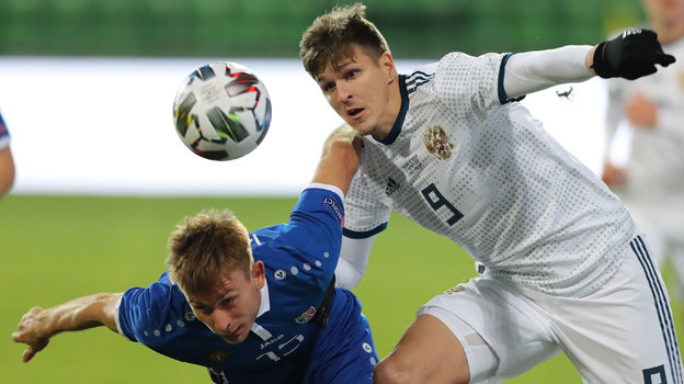 12 ноября 2020 года. Кишинев. Россия - Молдавия - 0:0. Александр Соболев. Фото Константин Рыбин/РФС 12 ноября 2020 года. Кишинев. Россия - Молдавия - 0:0. Александр Соболев. Фото Константин Рыбин/РФС