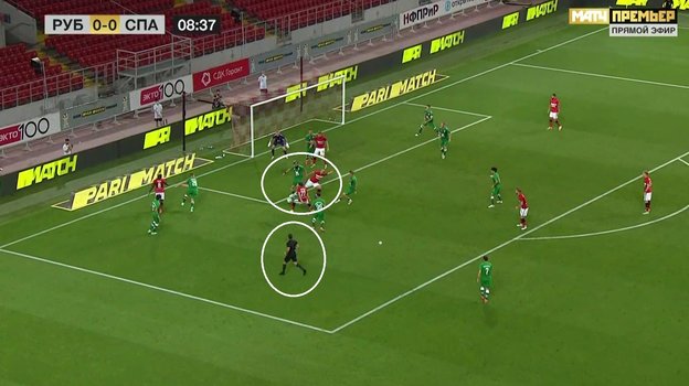 «Рубин» — «Спартак». Фол Деспотовича на Мелкадзе. «Рубин» — «Спартак». Фол Деспотовича на Мелкадзе.