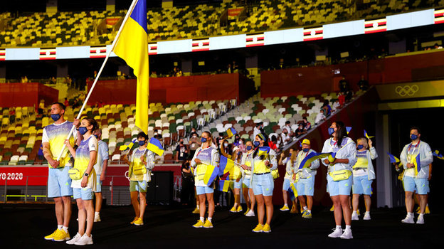 Сборная Украины во время открытия Олимпиады. Фото Getty Images Сборная Украины во время открытия Олимпиады. Фото Getty Images