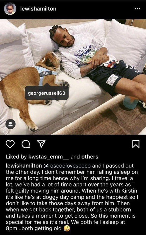 Пост Льюиса Хэмилтона в Instagram. Фото Instagram Пост Льюиса Хэмилтона в Instagram. Фото Instagram